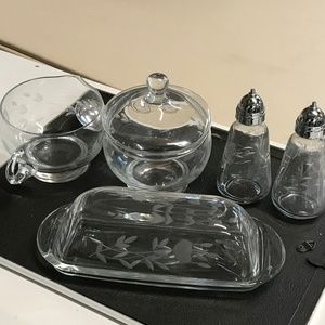 Princess House Butter, Sugar, Creamer, & S&P $40